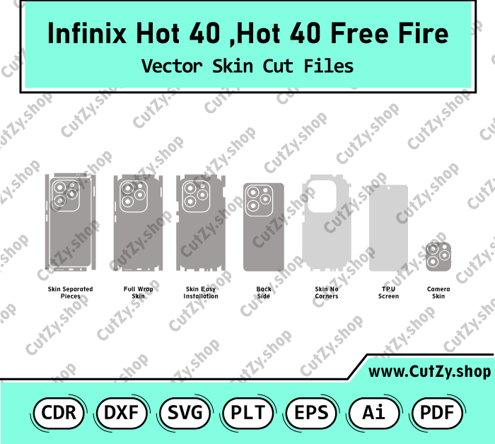 Infinix Hot 40 -Hot 40 Free Fire Vector Skin Cut Files