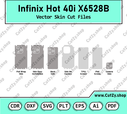 Infinix Hot 40i X6528B Vector Skin Cut Files