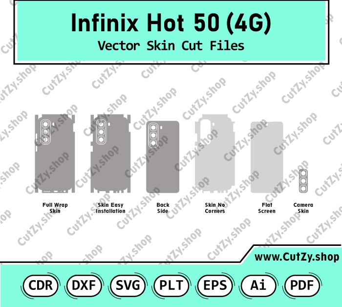 Infinix Hot 50 4G Vector Skin Cut Files