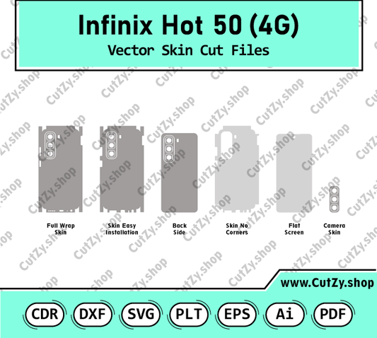 Infinix Hot 50 4G Vector Skin Cut Files