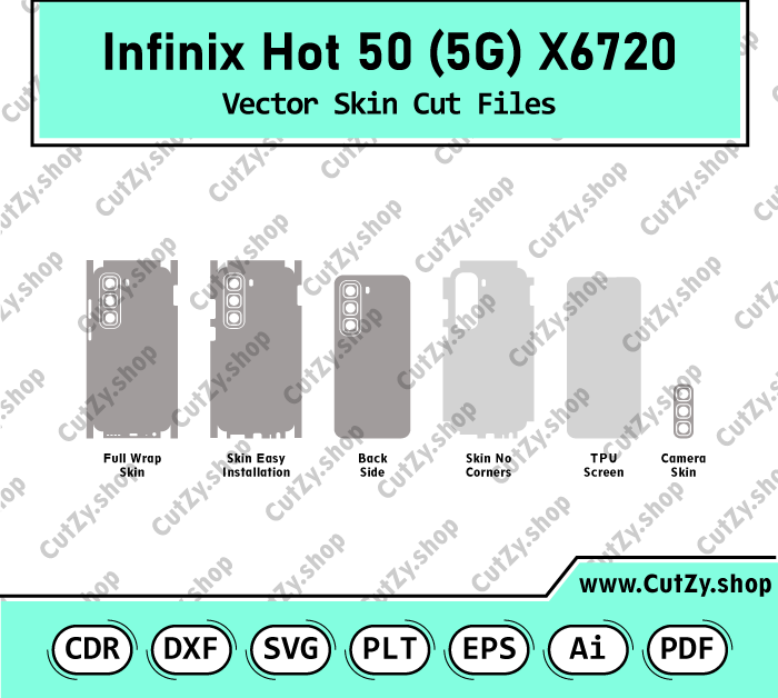 Infinix Hot 50 (5G) X6720 Vector Skin Cut Files