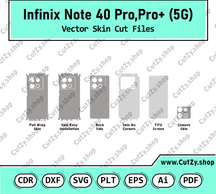 Infinix Note 40 Pro 5G-Infinix Note 40 Pro+ Vector Skin Cut Files