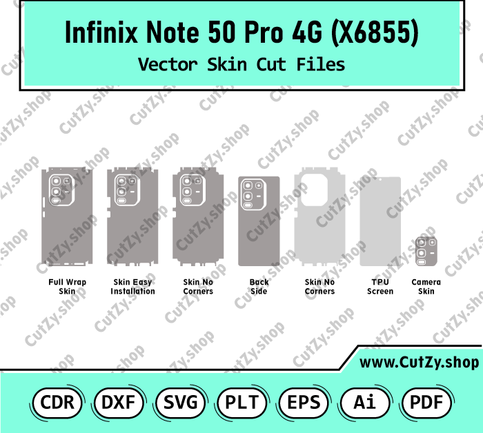Infinix Note 50 Pro 4G X6855 Vector Skin Cut Files