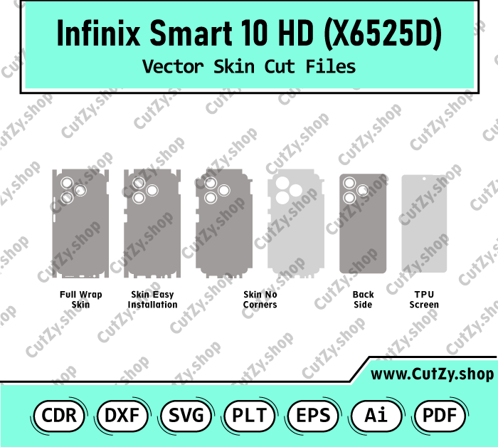 Infinix Smart 10 HD X6525D Vector Skin Cut Files