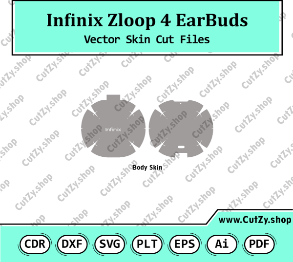 Infinix Zloop 4 EarBuds Vector Skin Cut Files