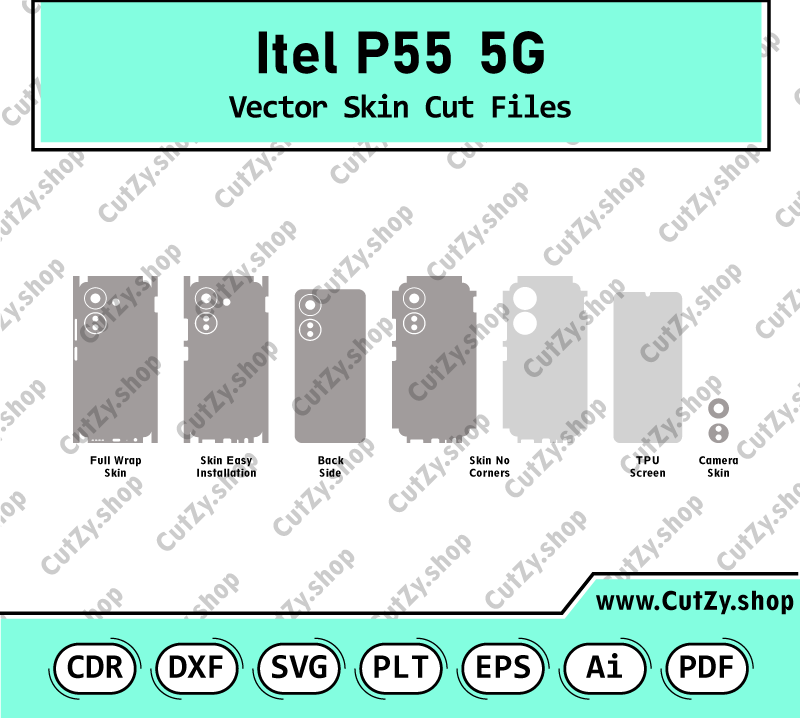 Itel P55 5G Vector Skin Cut Files