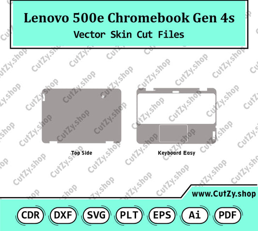 Lenovo 500e Chromebook Gen 4s Vector Skin Cut Files