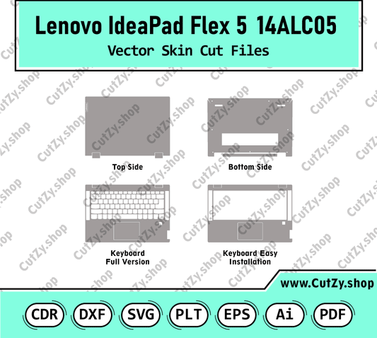 Lenovo IdeaPad Flex 5 14ALC05 Vector Skin Cut Files Template