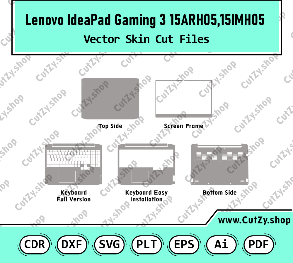 Lenovo IdeaPad Gaming 3 15ARH05,15IMH05 (81Y4) Vector Skin Cut Files