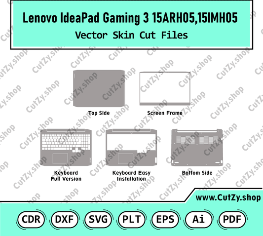 Lenovo IdeaPad Gaming 3 15ARH05,15IMH05 (81Y4) Vector Skin Cut Files
