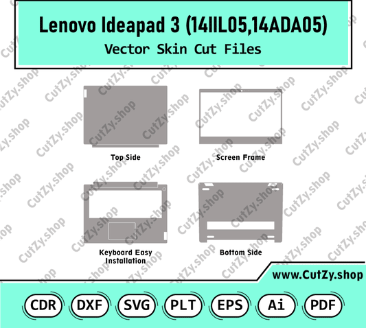 Lenovo Ideapad 3 14IIL05,14ADA05 (81WD) Vector Skin Cut Files