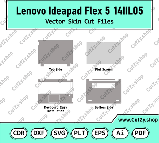 Lenovo Ideapad Flex 5 14IIL05 81X1 Vector Skin Cut Files