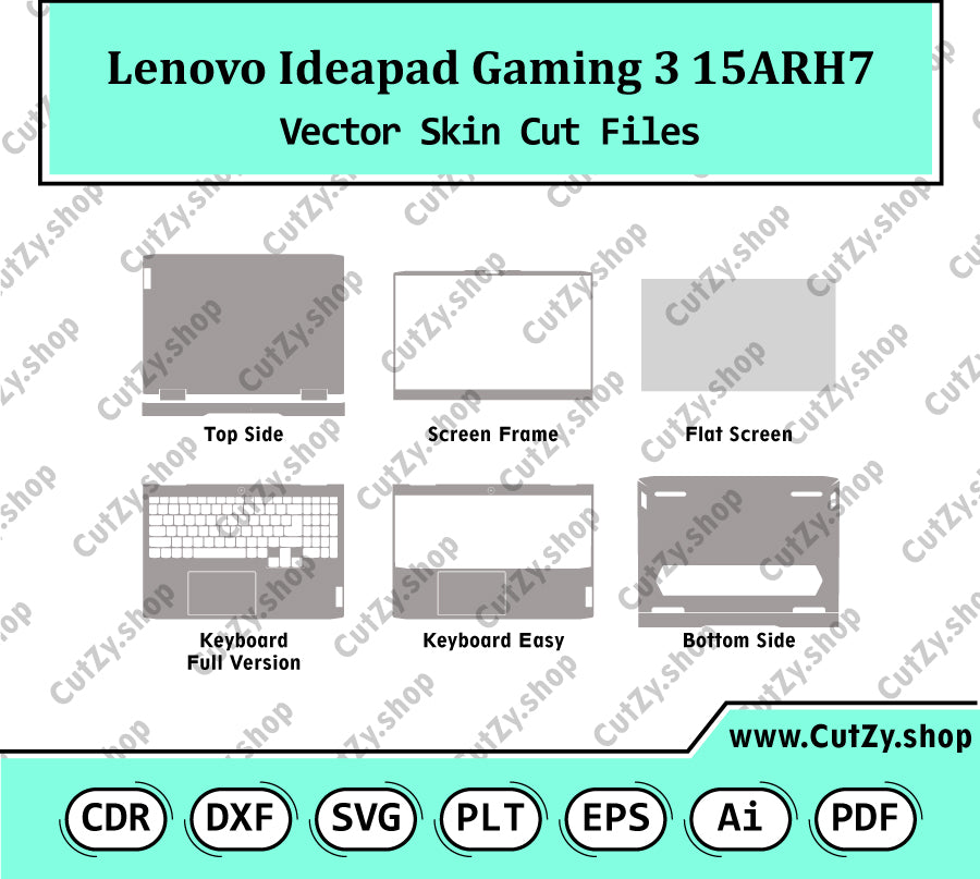 Lenovo Ideapad Gaming 3 15ARH7,15IAH7 Vector Skin Cut Files