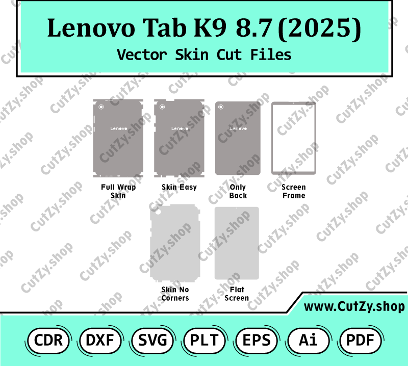 Lenovo Tab K9 8.7 2025 Vector Skin Cut Files