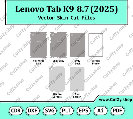 Lenovo Tab K9 8.7 2025 Vector Skin Cut Files