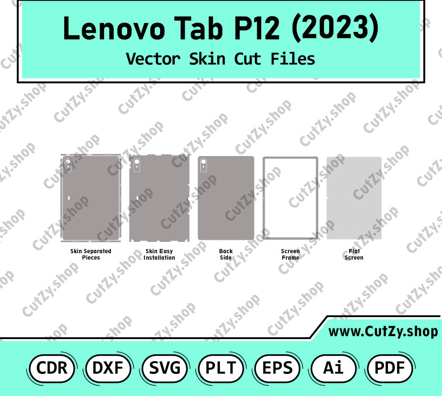 Lenovo Tab P12 12.7 2023 Vector Skin Cut Files