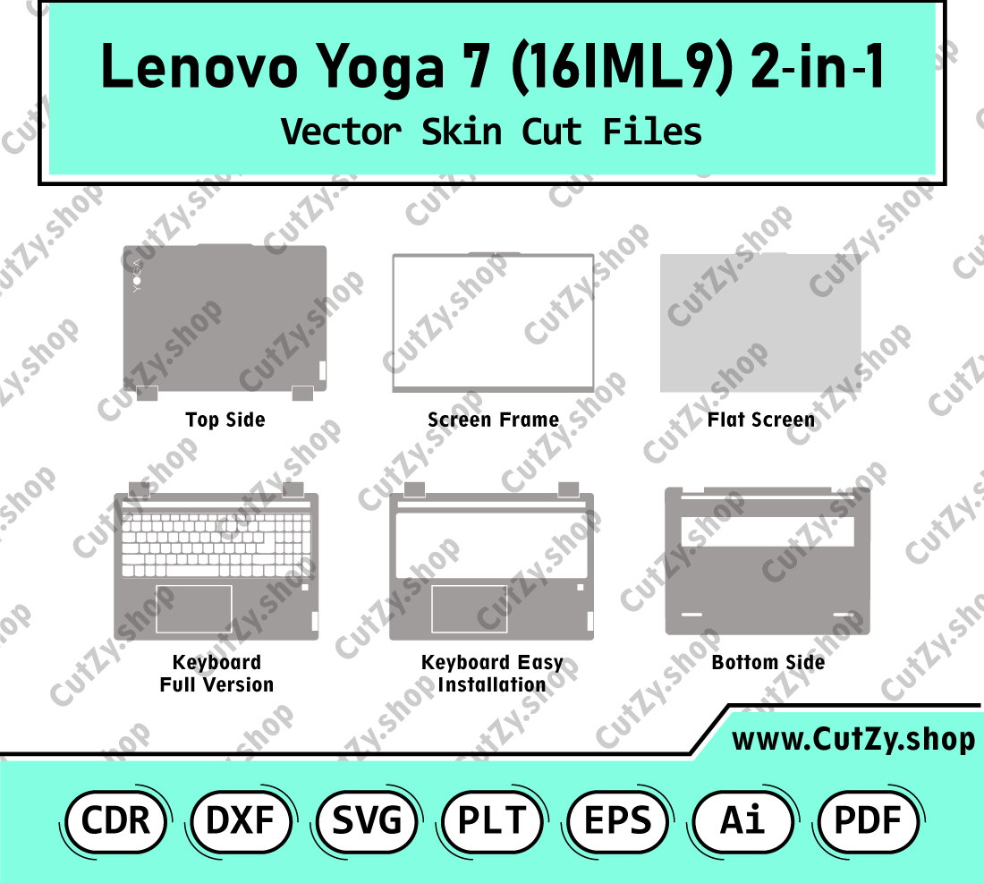Lenovo Yoga 7 16IML9 2-in-1 Vector Skin Cut Files