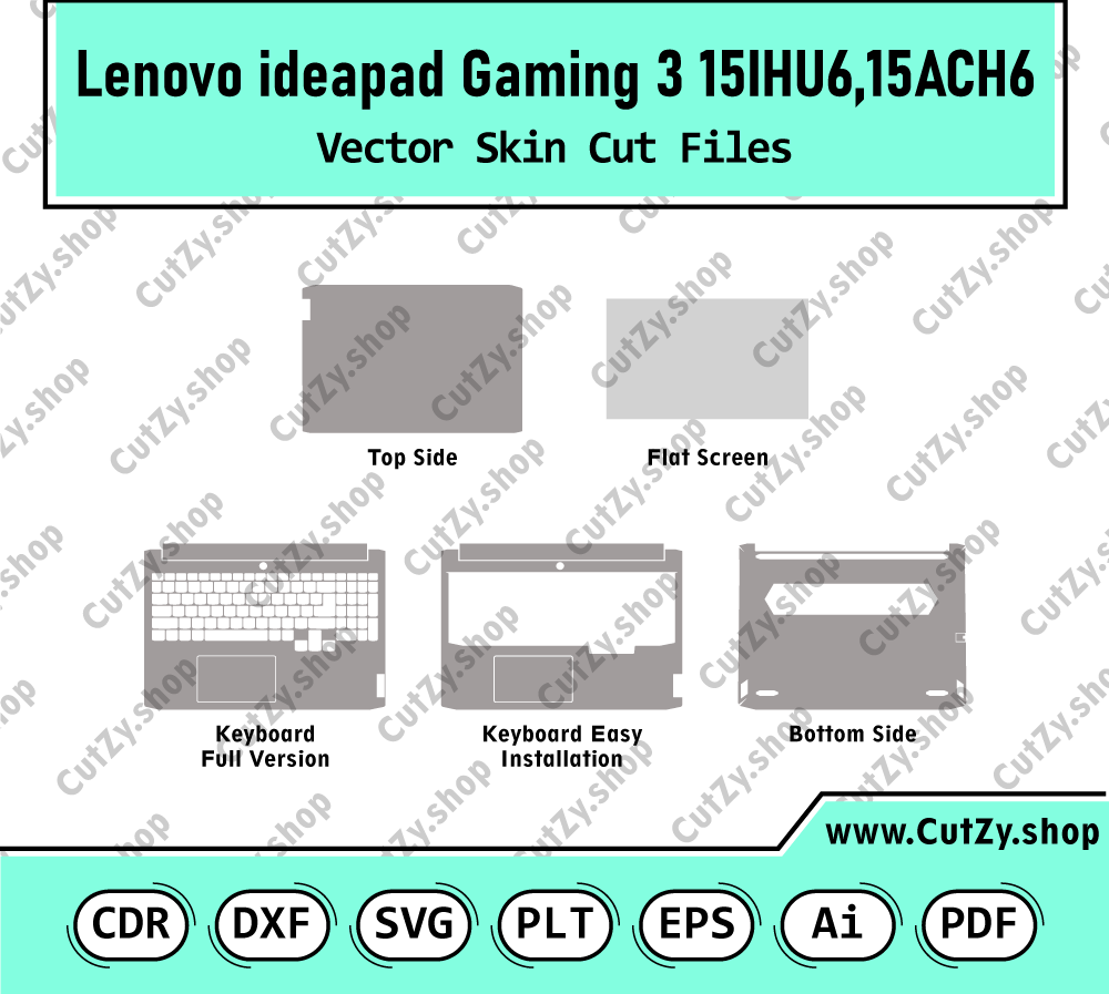 Lenovo ideapad Gaming 3 15ACH6-15IHU6 Vector Skin Cut Files