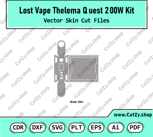 Lost Vape Thelema Quest 200W Kit Vector Skin Cut Files
