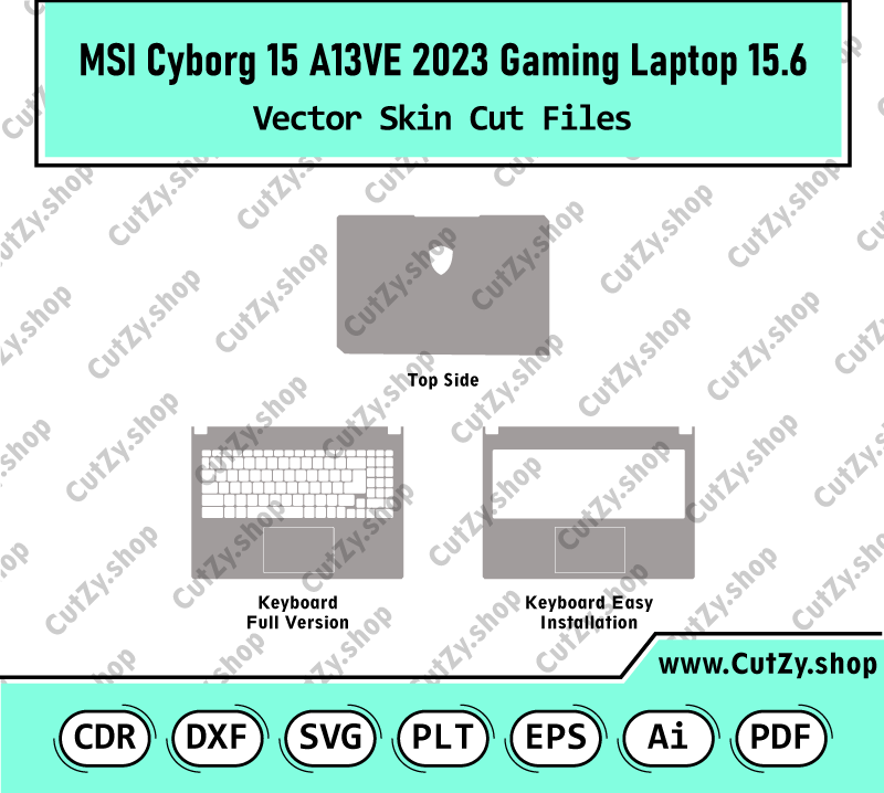 MSI Cyborg 15 A13VE 2023 Gaming Laptop 15.6 Vector Skin Cut Files