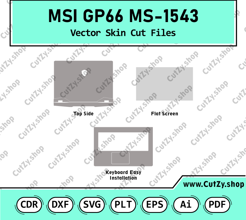 MSI GP66 MS-1543 Vector Skin Cut Files Template