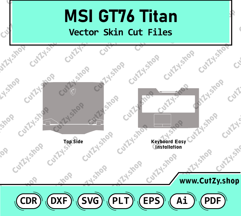MSI GT76 Titan Vector Skin Cut Files Template