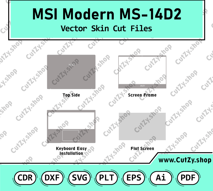 MSI Modern MS-14D2 Vector Skin Cut Files
