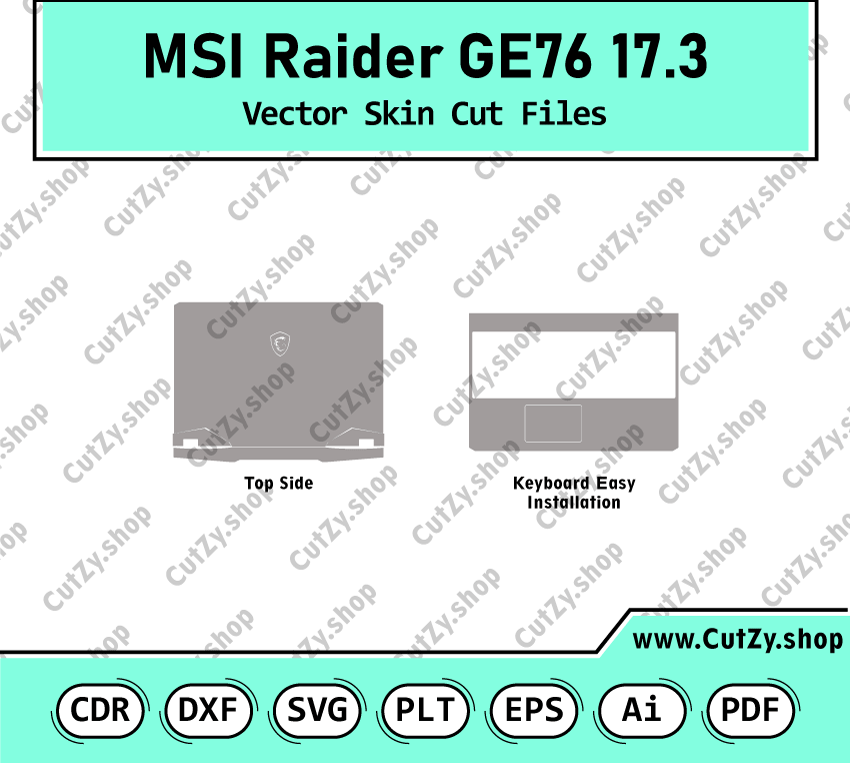 MSI Raider GE76 17.3 Vector Skin Cut FIles Template
