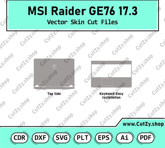 MSI Raider GE76 17.3 Vector Skin Cut FIles Template