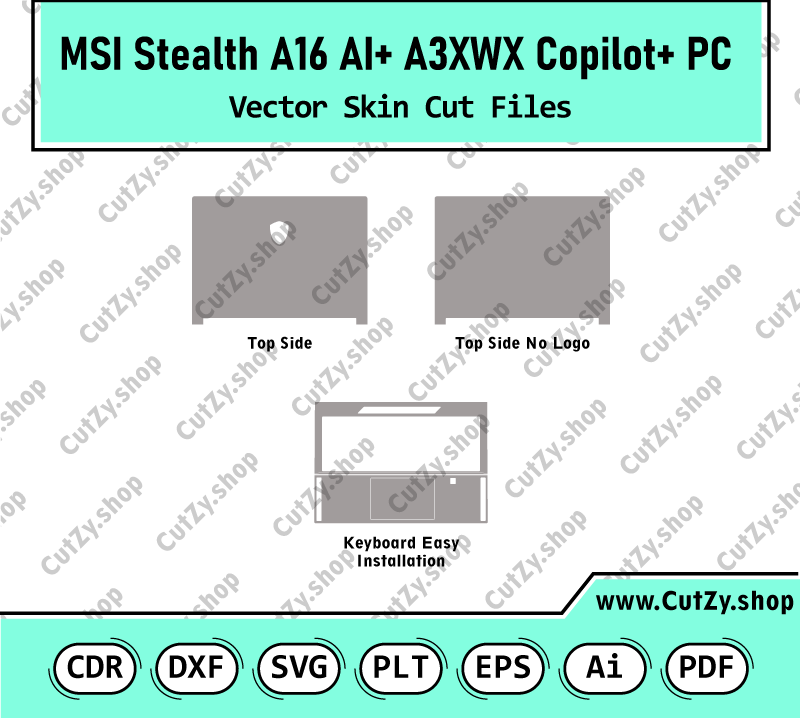 MSI Stealth A16 AI+ A3XWX Copilot+ PC Vector Skin Cut Files Template