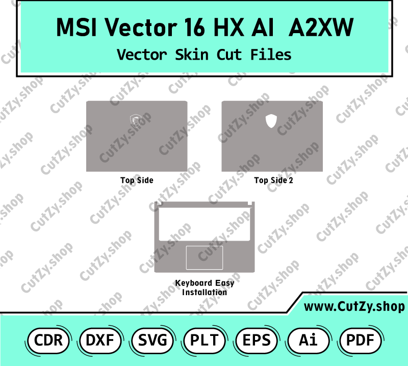 MSI Vector 16 HX AI  A2XW Vector Skin Cut Files