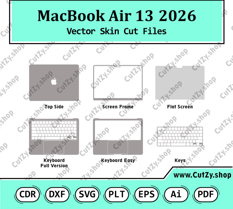 MacBook Air 13 2026 Vector Skin Cut Files