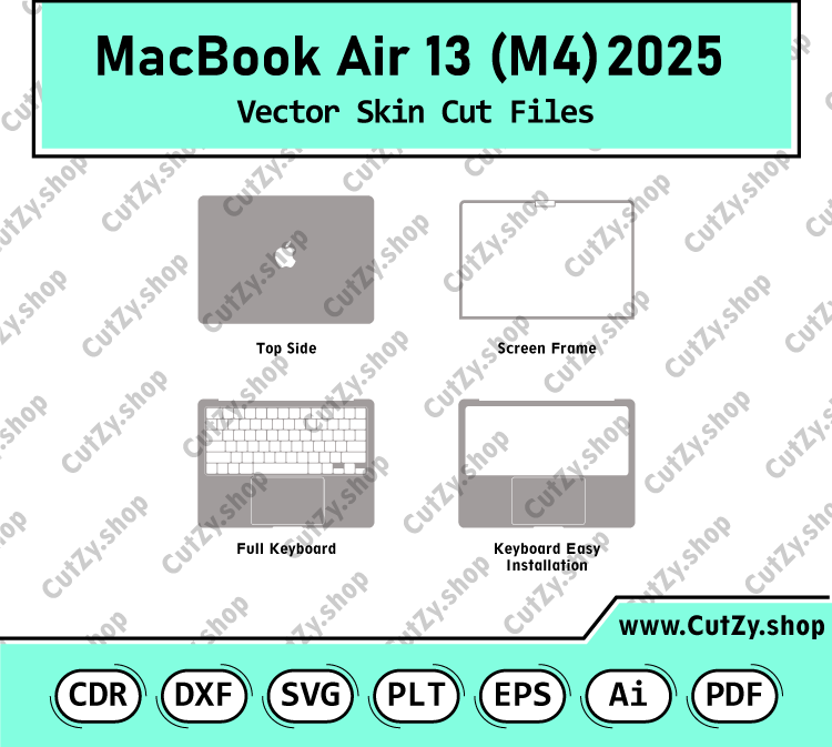 MacBook Air 13 (M4) 2025 Vector Skin Cut Files