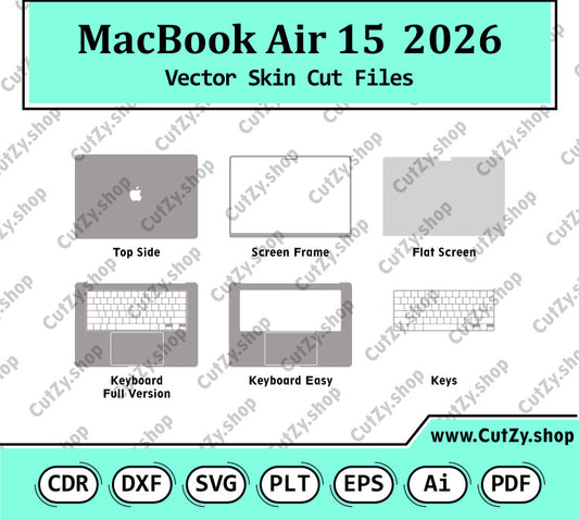 MacBook Air 15 2026 Vector Skin Cut Files