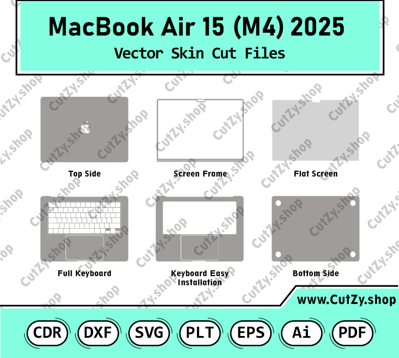 MacBook Air 15 (M4) 2025 Vector Skin Cut Files