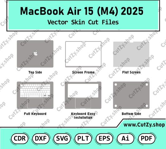 MacBook Air 15 (M4) 2025 Vector Skin Cut Files