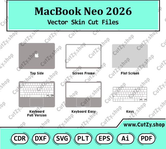 MacBook Neo 2026 Vector Skin Cut Files