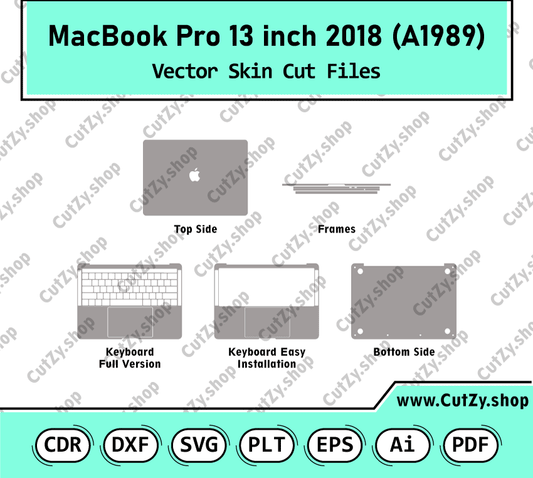 MacBook Pro 13-inch 2018 (A1989) Vector Skin Cut Files