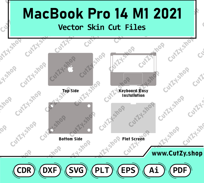 MacBook Pro 14 M1 (2021) Vector Skin Cut FIles Template