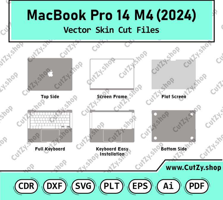 MacBook Pro 14 (2024) M4 Vector Skin Cut Files