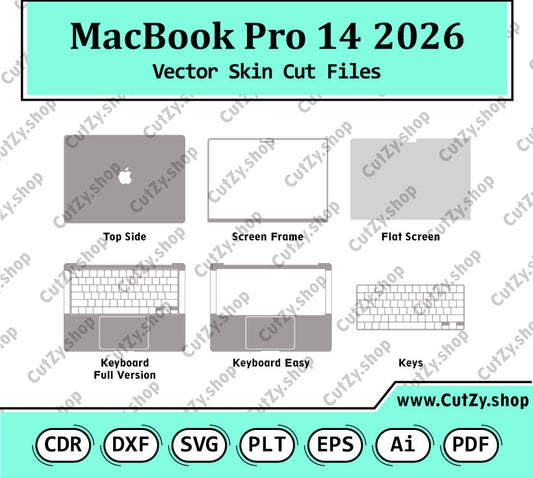 MacBook Pro 14-inch 2026 Vector Skin Cut Files