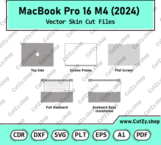 MacBook Pro 16 M4 2024 Vector Skin Cut Files