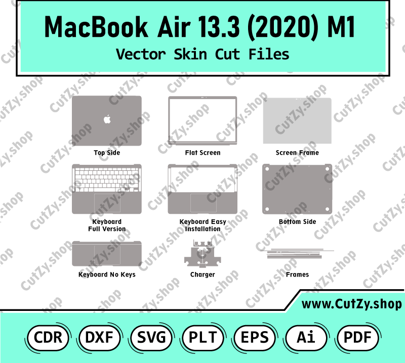 MacBook Air 13.3 2020 M1 Vector Skin Cut Files