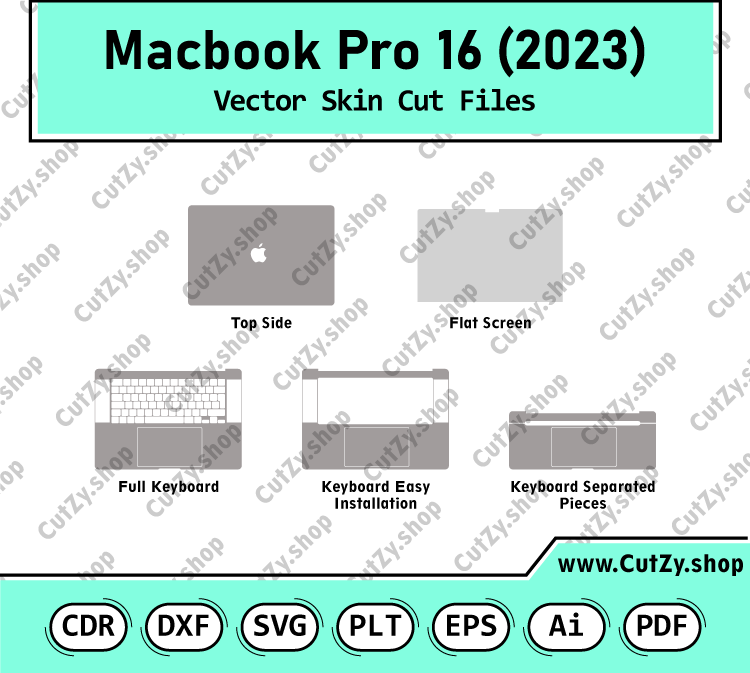 Macbook Pro 16 Inch 2023 Vector Skin Cut Files