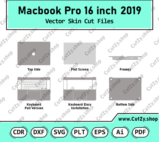 Macbook Pro (16-inch, 2019) A2141 Vector Skin Cut Files
