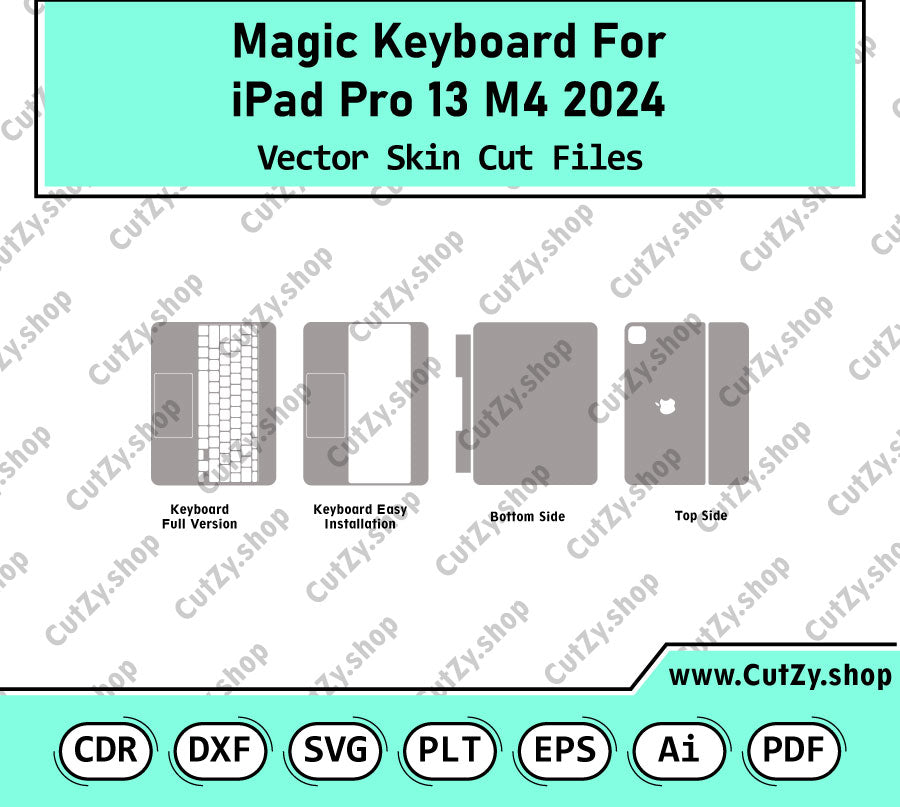 Magic Keyboard For iPad Pro 13 2024 Vector Skin Cut Files