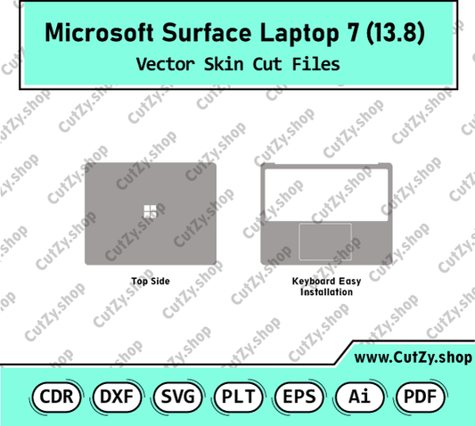 Microsoft Surface Laptop 7 13.8 Vector Skin Cut Files