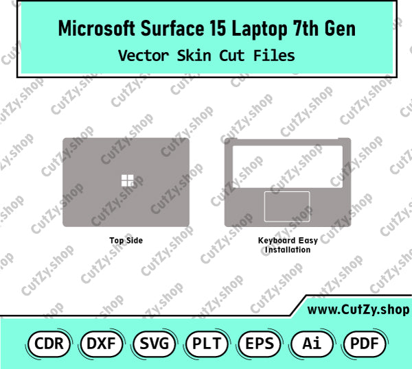 Microsoft Surface Laptop 7th Edition 15 Vector Skin Cut Files