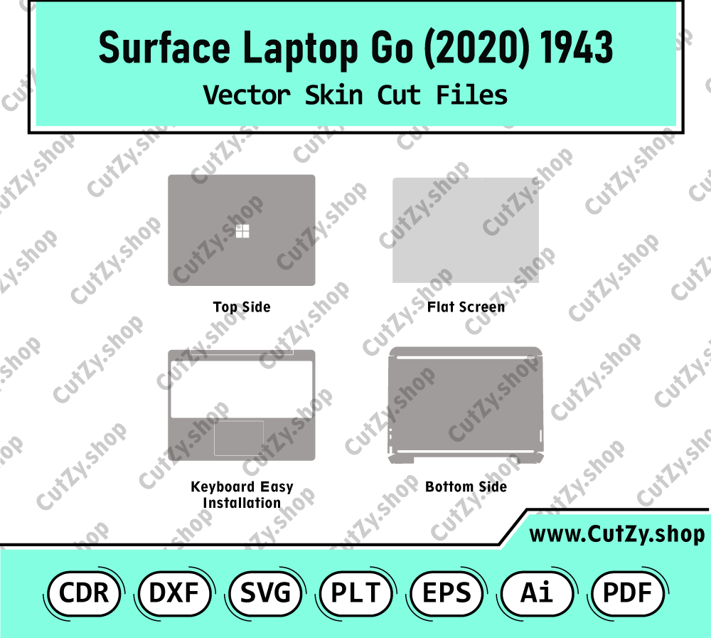 Microsoft Surface Laptop Go (2020) 1943 Vector Skin Cut Files Template