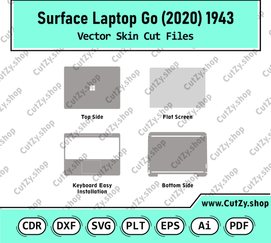 Microsoft Surface Laptop Go (2020) 1943 Vector Skin Cut Files Template